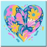 Painting by Numbers Pink Heart Art