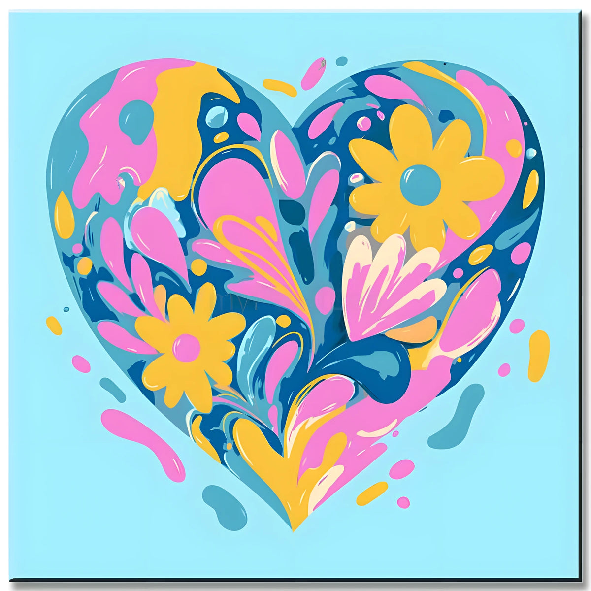 Painting by Numbers Pink Heart Art