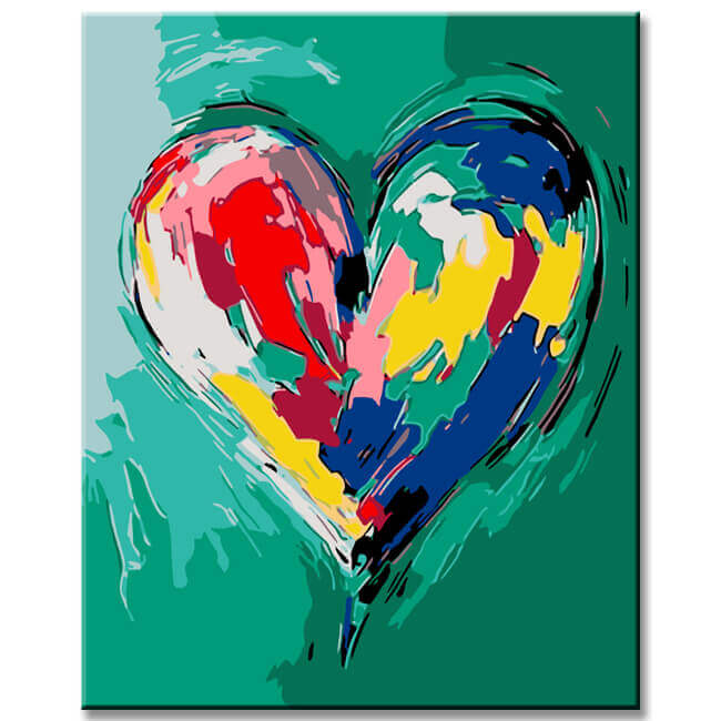 Painting by Numbers Colorful Pop Art Heart