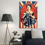 Painting by Numbers Queen Queen with British Flag in Her Hand