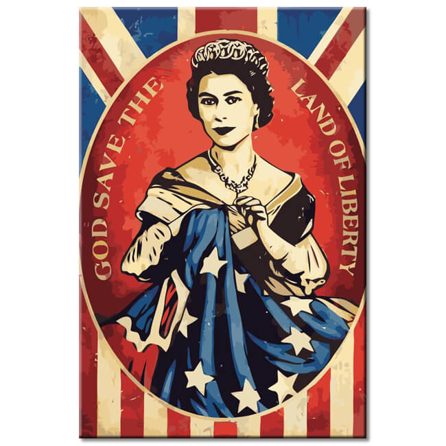 Painting by Numbers Queen Queen with British Flag in Her Hand