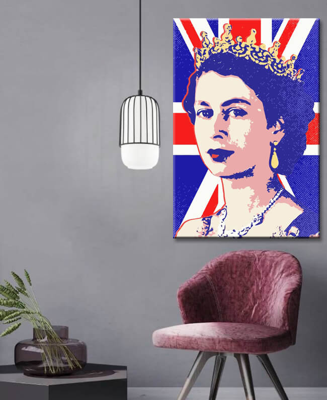 Paint by Numbers British Flag Background Queen Shipping from DE