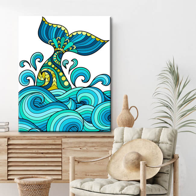 Painting by numbers mandala fishtail shipping from DE