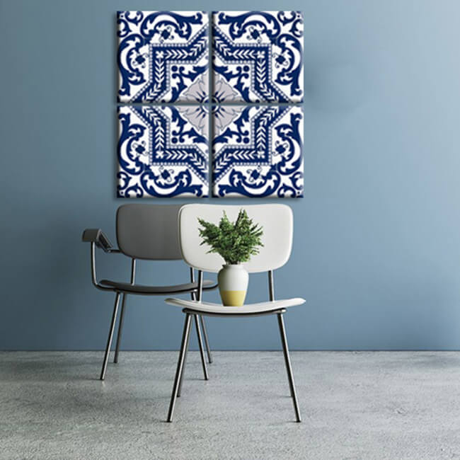 Painting by Numbers Square Mandala 4-Panel