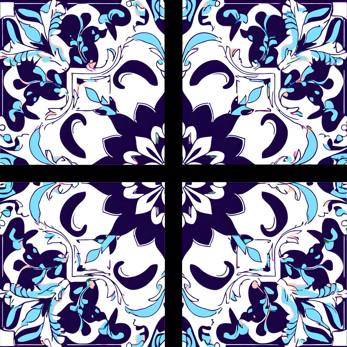 Painting by Numbers Square Mandala 4-Panel