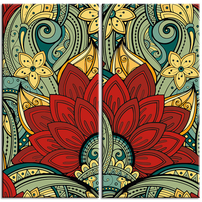 Painting by numbers mandala flowers 2-piece shipping from DE