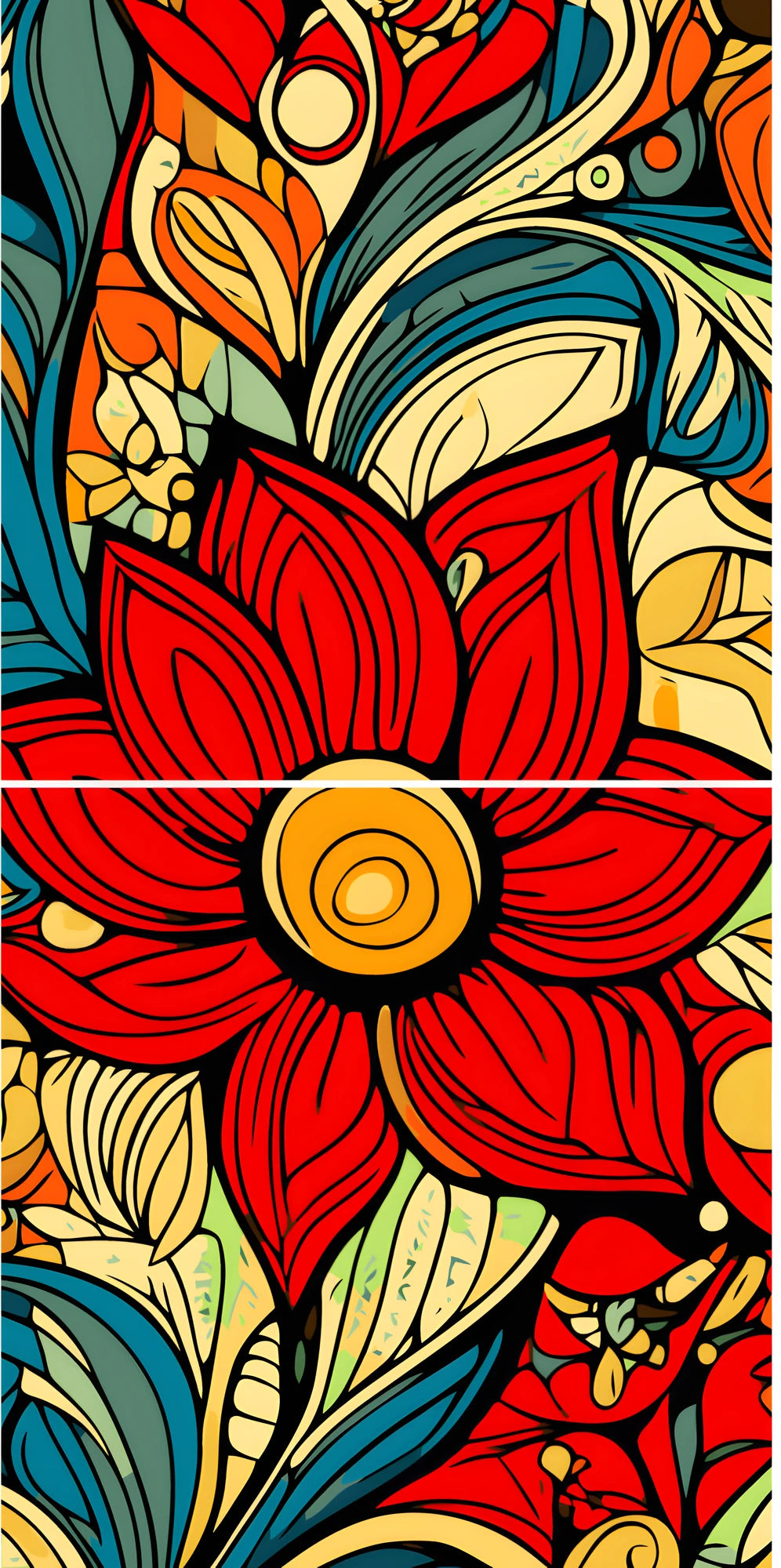 Painting by Numbers Mandala Flowers I 2-Panel