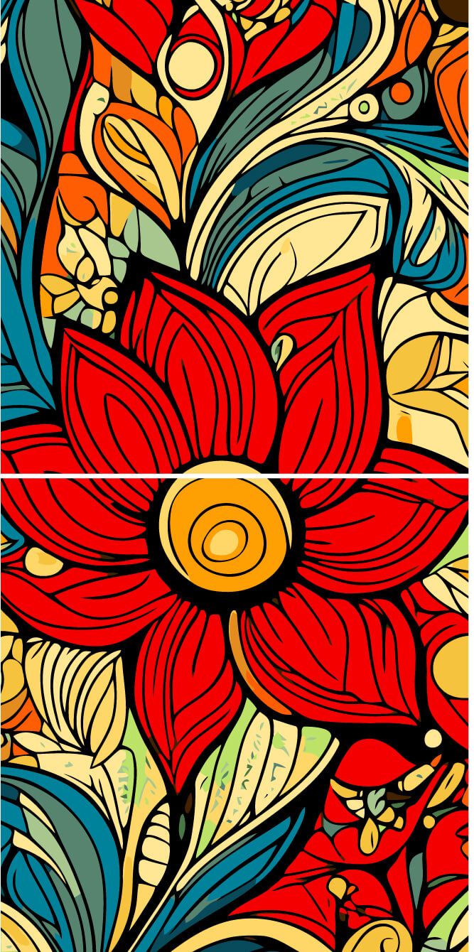 Painting by Numbers Mandala Flowers I 2-Panel