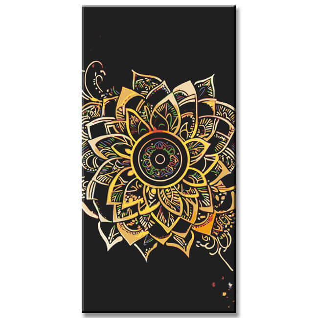 Paint by Numbers Golden Mandala Art