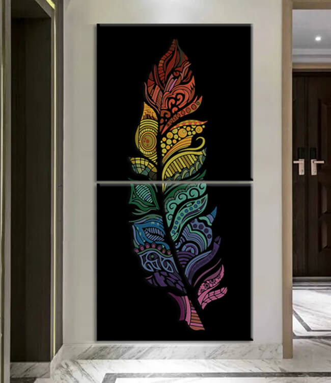 Painting by numbers mandala feather 2-piece shipping from DE