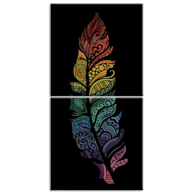 Painting by numbers mandala feather 2-piece shipping from DE