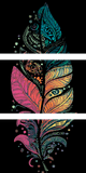 Painting by Numbers Mandala Feather 3-Panel