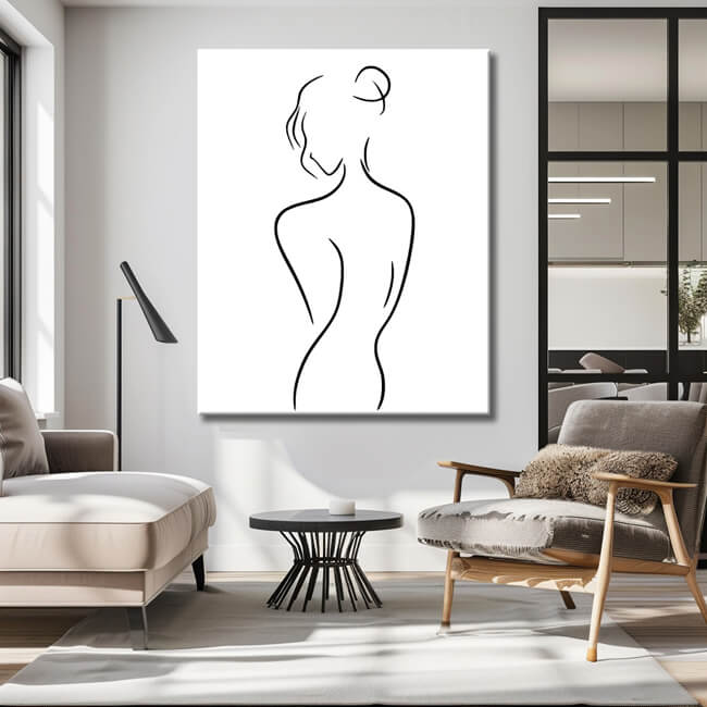 Painting by Numbers Art Minimalism Drawing Silhouette Woman I