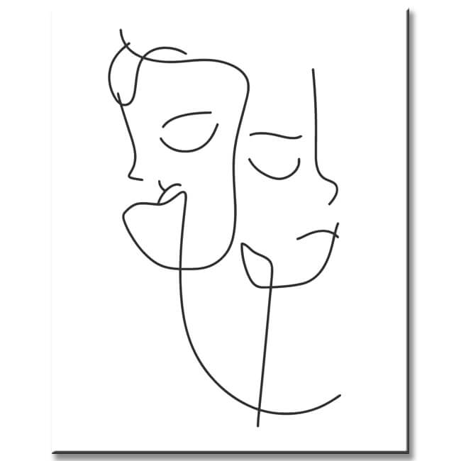 Painting by Numbers Art Minimalism Drawing Two Faces i