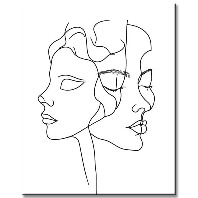 Painting by Numbers Art Minimalism Drawing Two Faces II