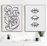 Paint by Numbers Art Minimalism Eyes Drawing