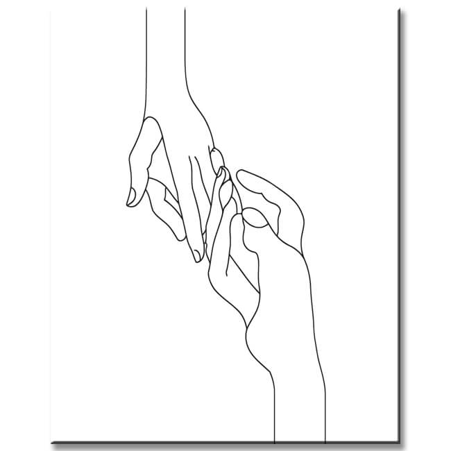 Painting by Numbers Art Minimalism Drawing Hands IV