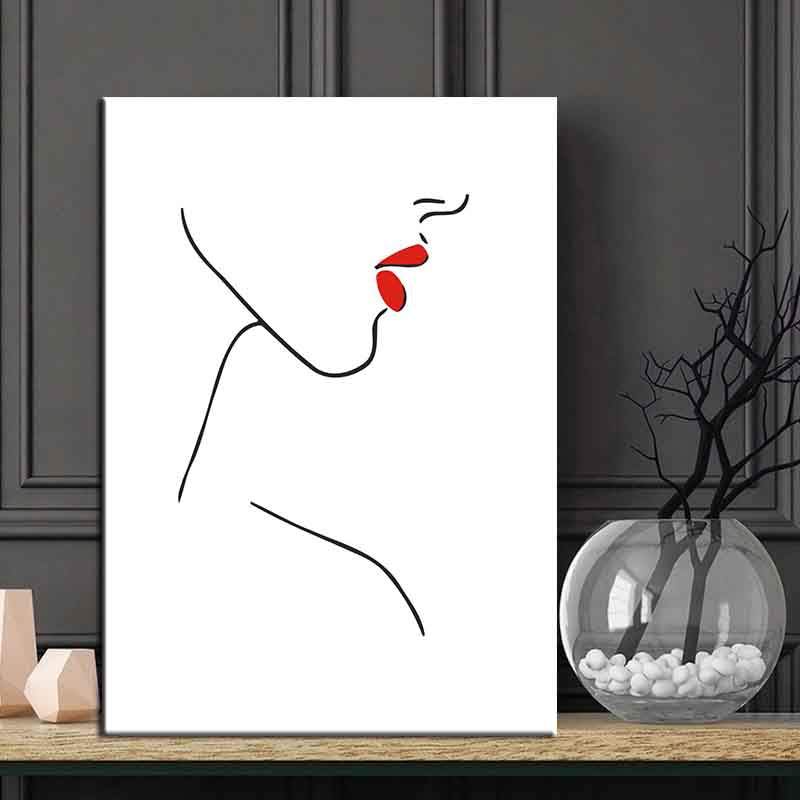 Painting by Numbers Line Drawing Art Silhouette Woman