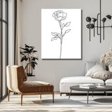 Paint by Numbers Line Drawing Art Silhouette Rose
