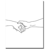 Painting by Numbers Line Drawing Art Silhouette Hands III