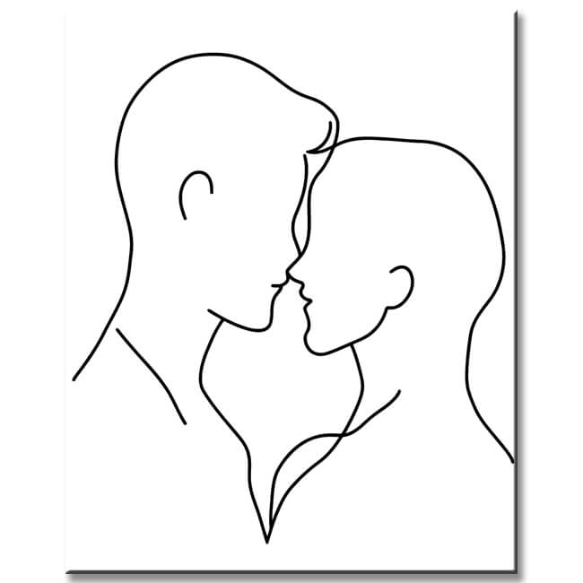 Painting by Numbers Line Drawing Art Silhouette Love
