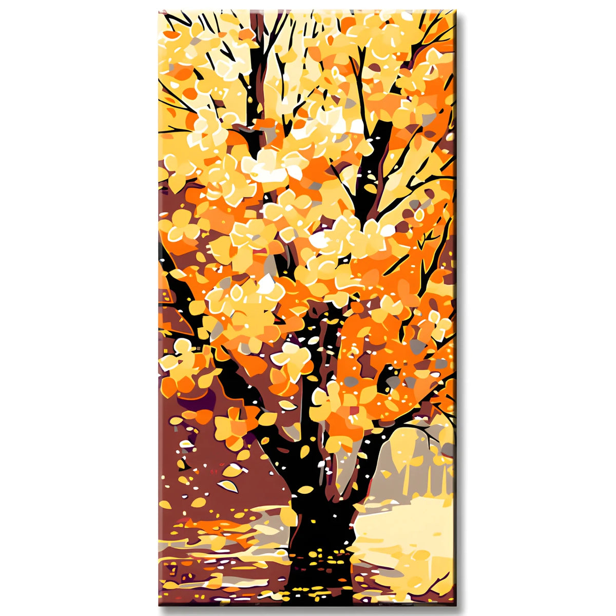 Paint by Numbers Panorama Art Nature Tree with Yellow Leaves