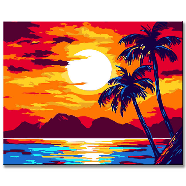 Painting by Numbers Sunset Evening Red