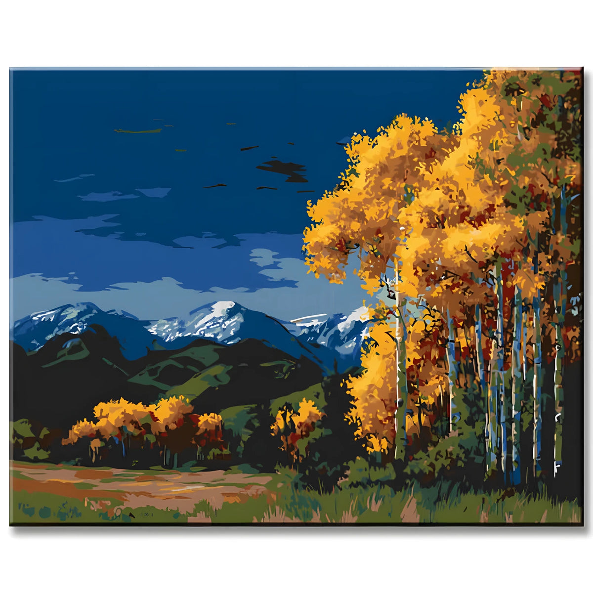 Painting by Numbers Art Nature Nature Autumn Trees in A Beautiful Landscape