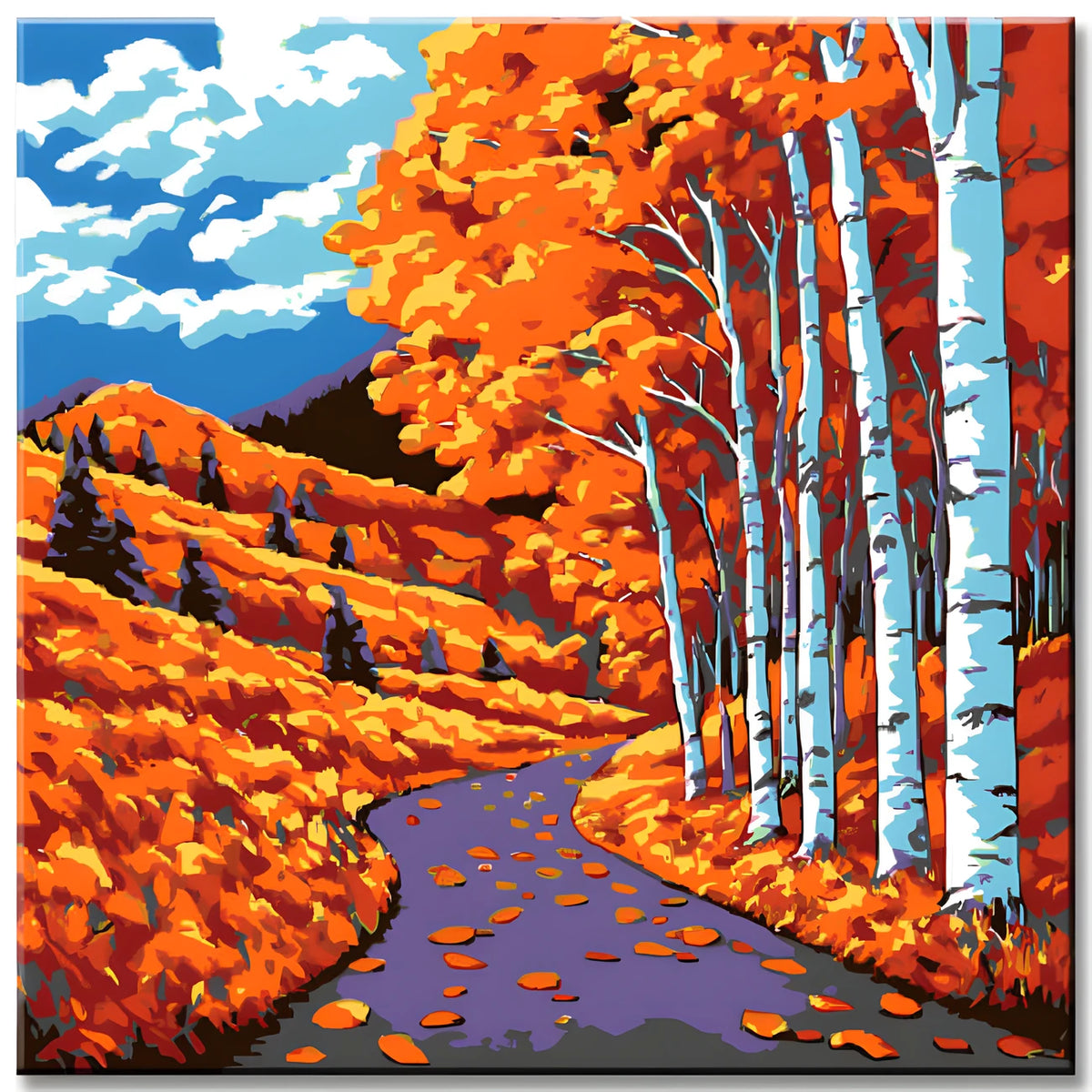 Paint by Numbers Art Nature Autumn Trees Forest Path