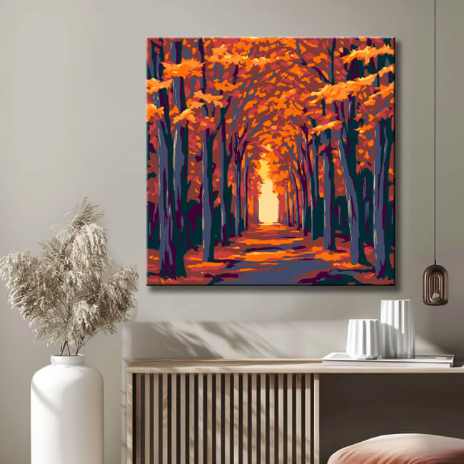 Painting by Numbers Art Nature Tree Alley in Autumn