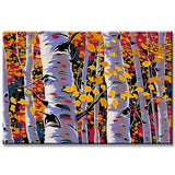 Painting by numbers art nature bare trees with autumn leaves