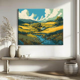 Painting by Numbers Art Nature Green Landscape with Mountains