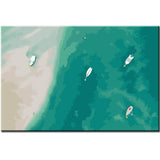 Painting by Numbers Art Nature Boats Are Moored in The Sea and Beach