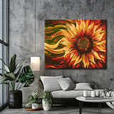 Painting by numbers art nature open sunflower blowing in the wind