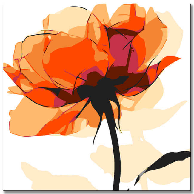 Painting by Numbers Flowers Orange Rose