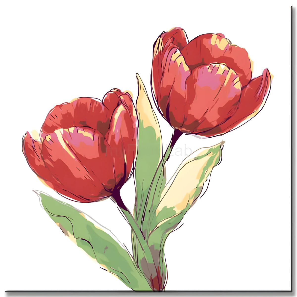 Painting by Numbers Two Closed Tulips