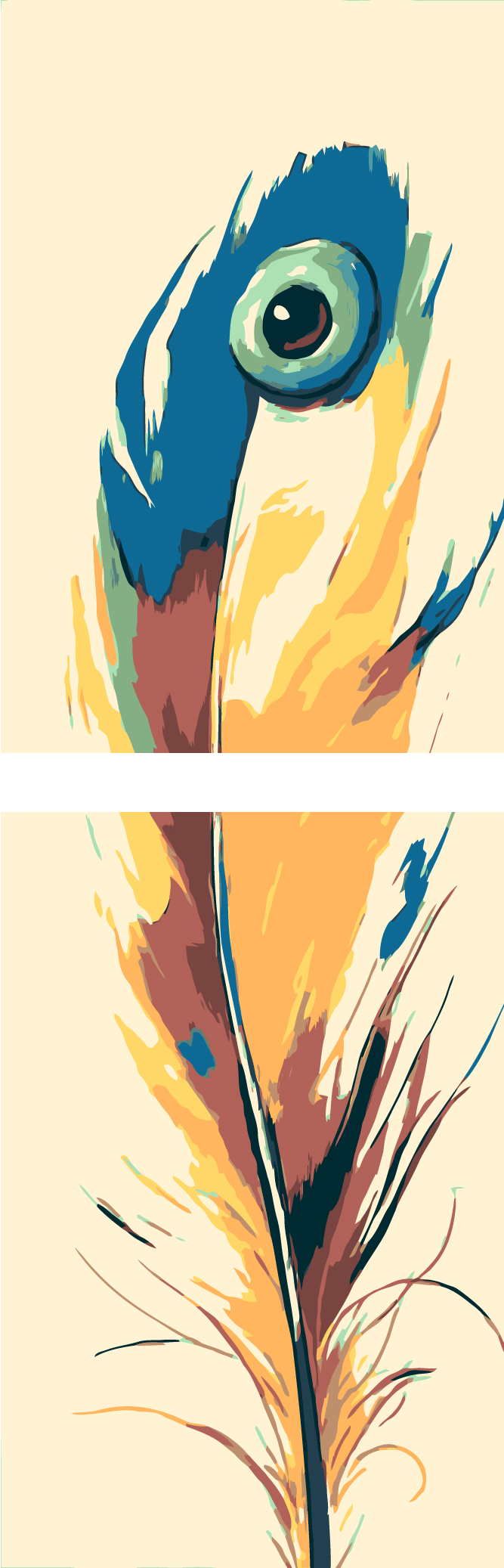 Painting by Numbers Art Nature Feather with Blue Eye