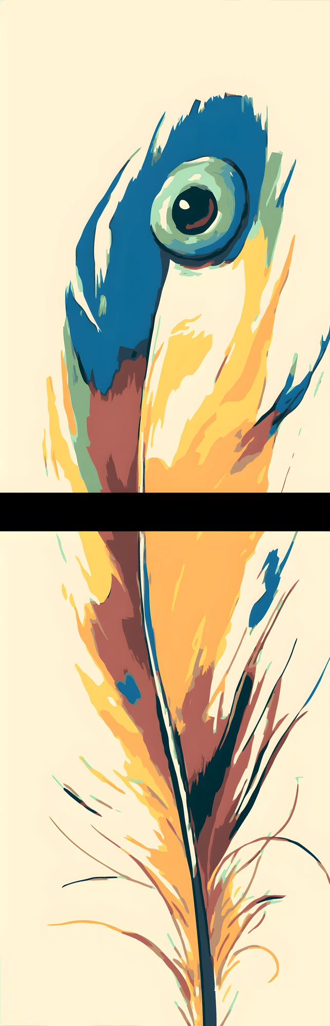 Painting by Numbers Art Nature Feather with Blue Eye