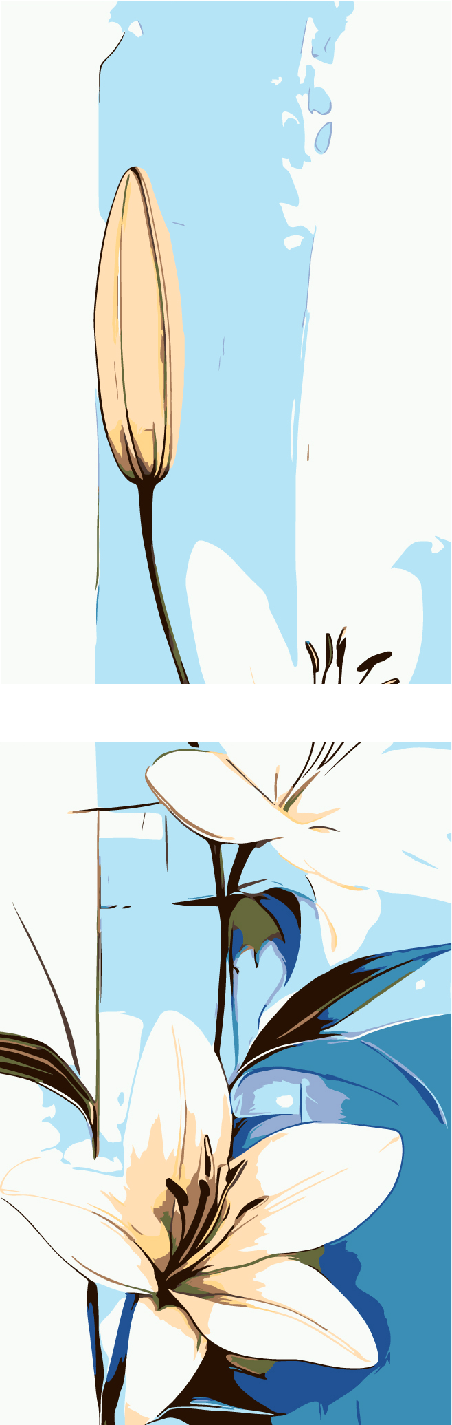 Painting by Numbers Art Nature Spring Lily 2-Panel