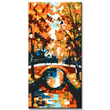 Painting by Numbers Art Nature Autumn Landscape with River and Bridge