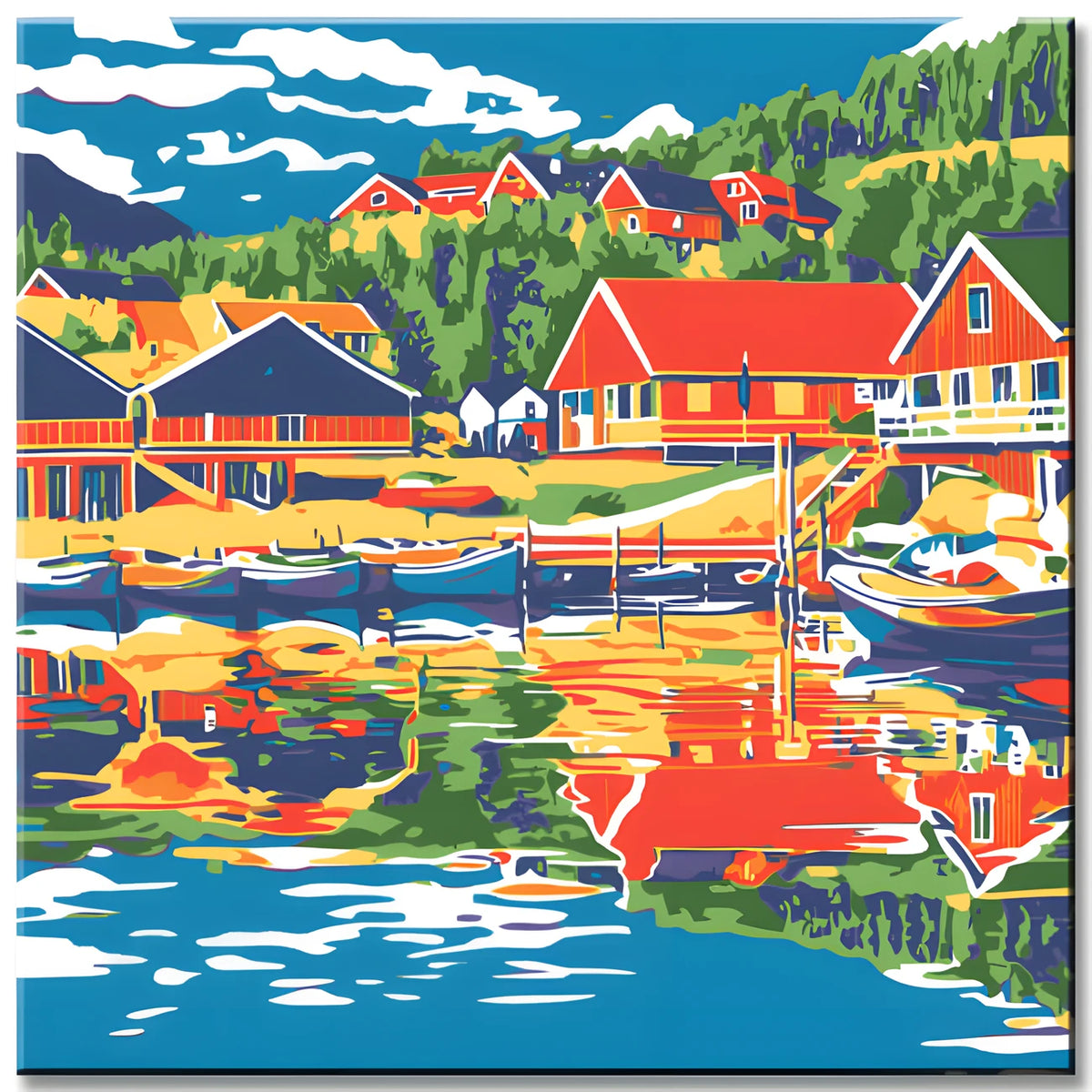 Painting by Numbers Fishing Huts Norway