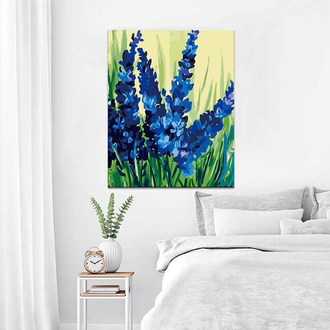 Paint by numbers flowers blue