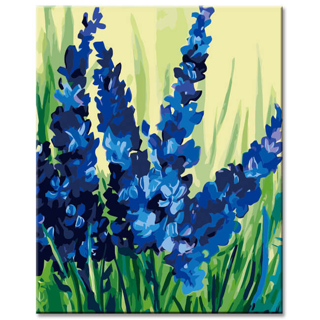 Paint by numbers flowers blue