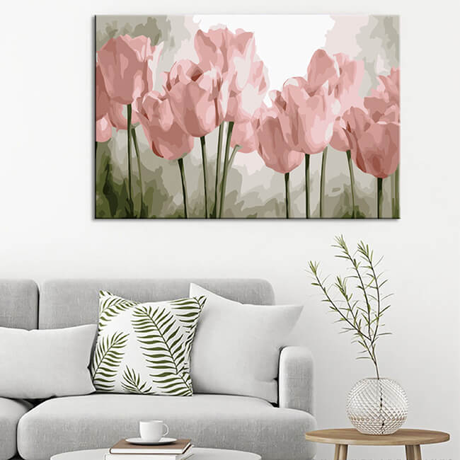 Painting by numbers pink tulips shipping from DE