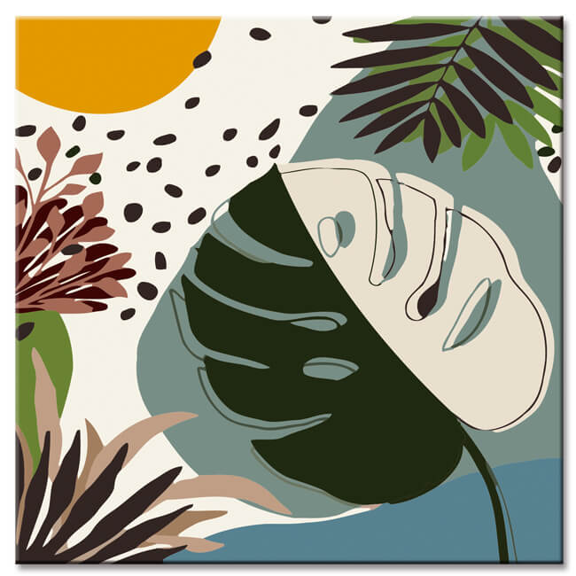 Painting by Numbers Minimalism Tropics - Monstera Shipping from DE