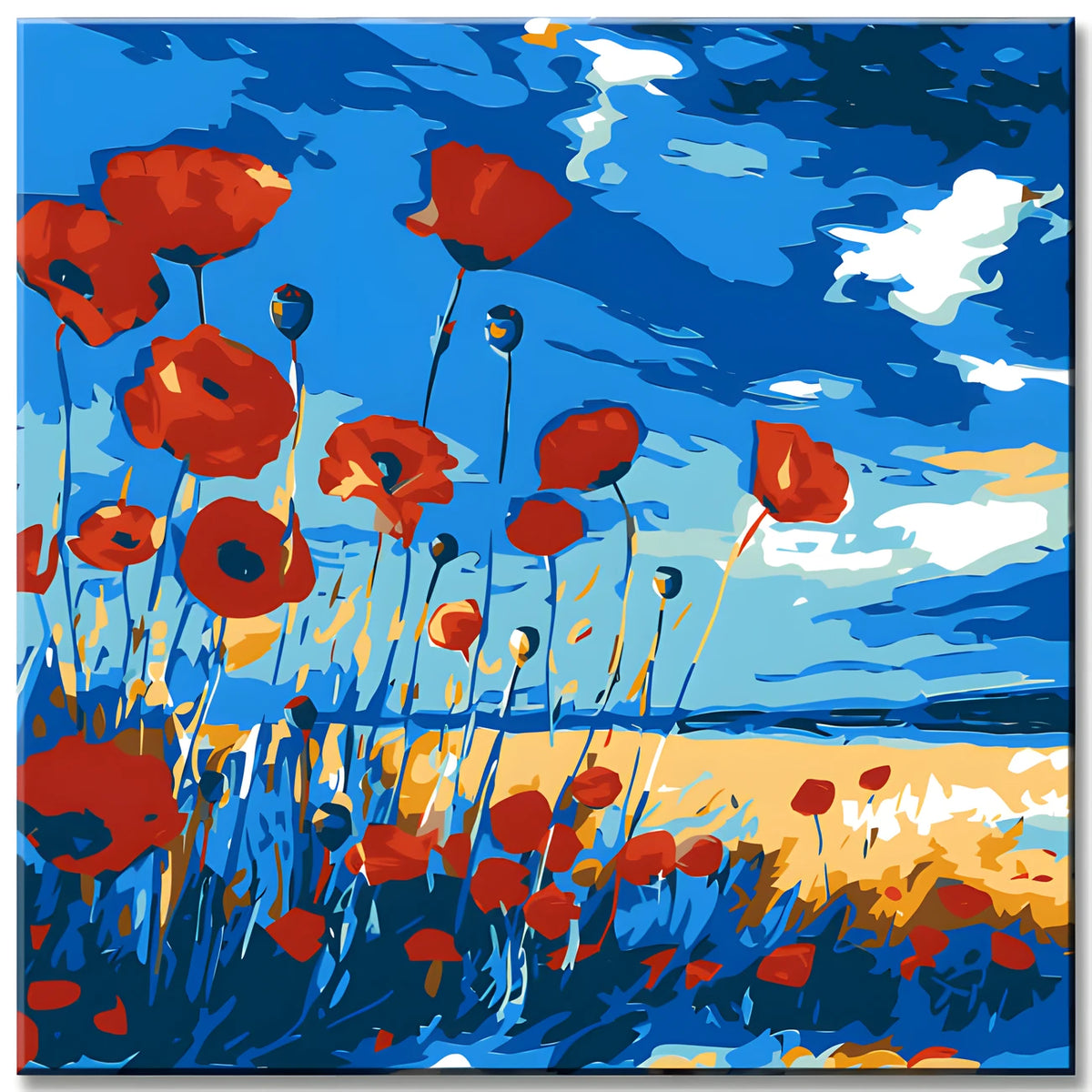 Paint by Numbers Poppy Field in the Dunes