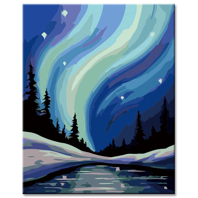 Painting by Numbers Northern Lights Aurora Night Shipping from DE