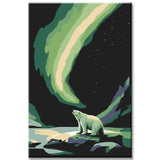 Painting by Numbers Polar Bear in The Northern Lights