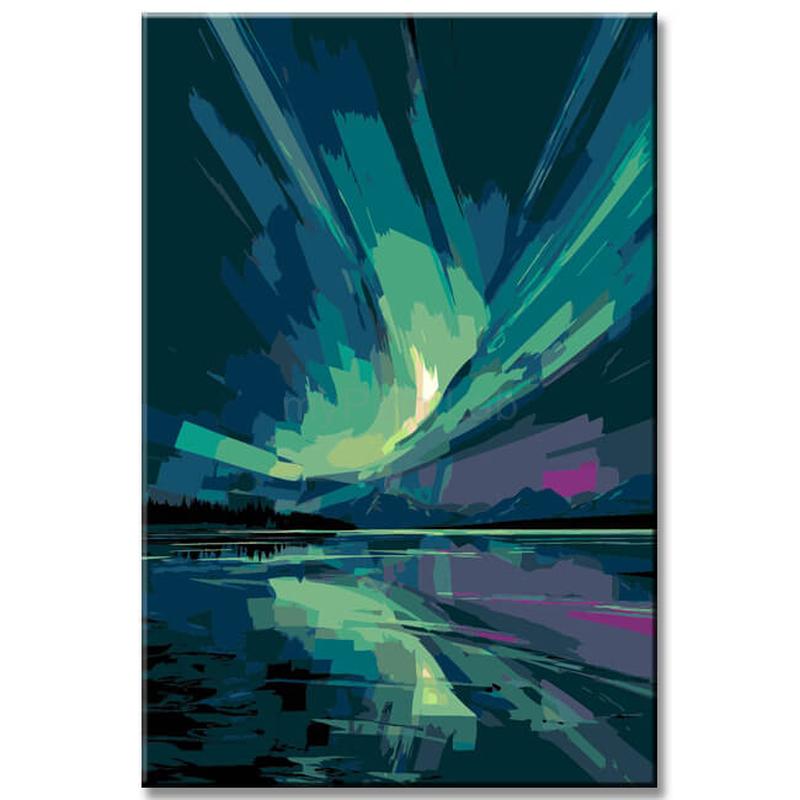 Painting by Numbers Beautiful Northern Lights Aurora
