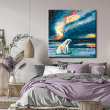 Painting by numbers polar bear and aurora shipping from DE-50*50cm-with stretcher frame-with covering service
